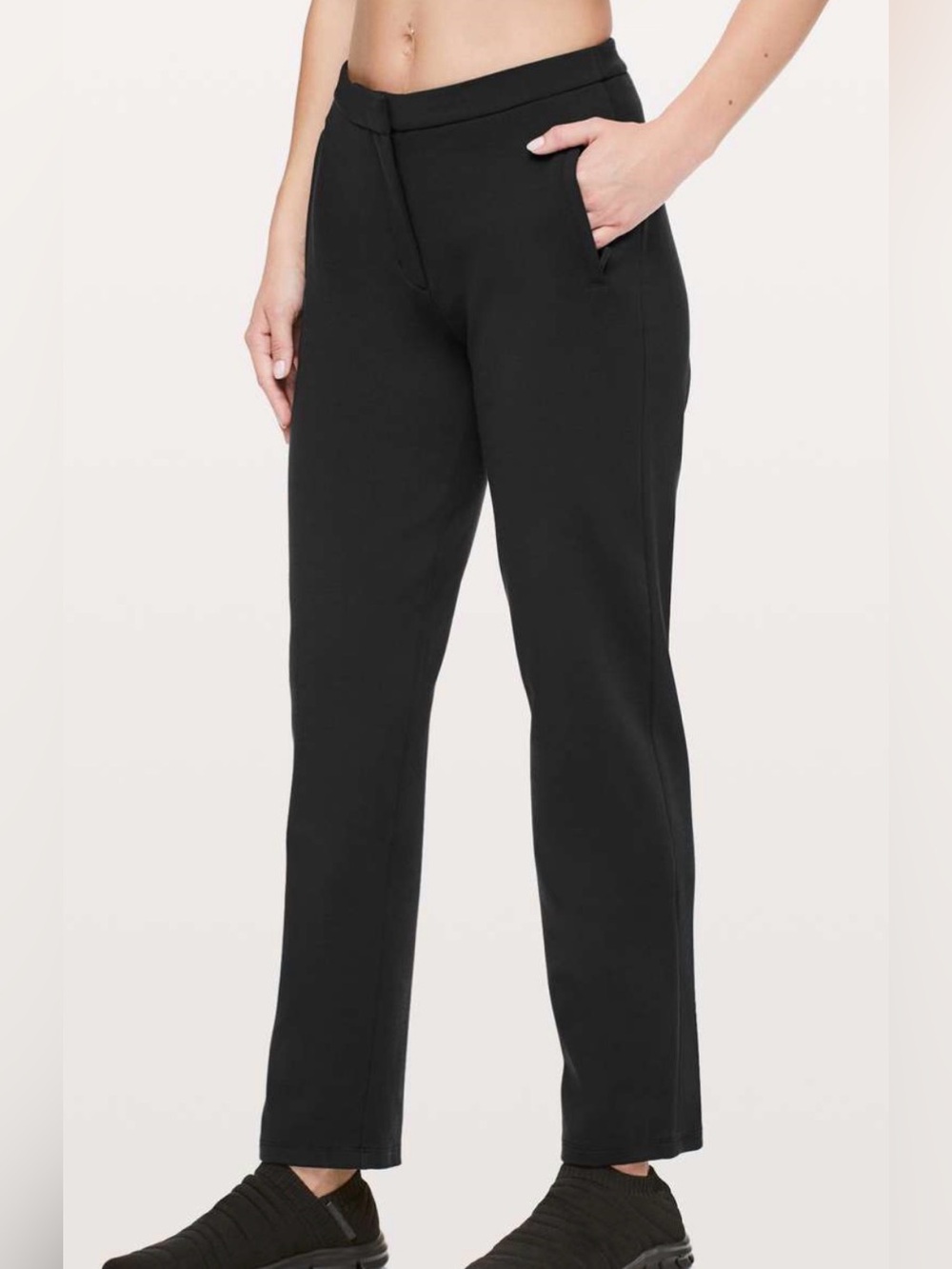 Lululemon On The Move Pant Ponte *28" Black Women Sz 4 Flip Cuff Great Condition